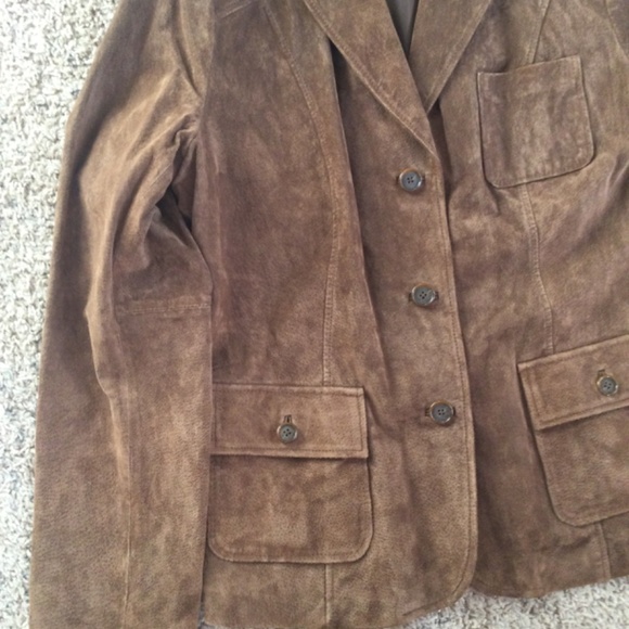 Style&CO. GENUINE LEATHER CARAMEL BLAZER From Macy’s - Picture 7 of 17